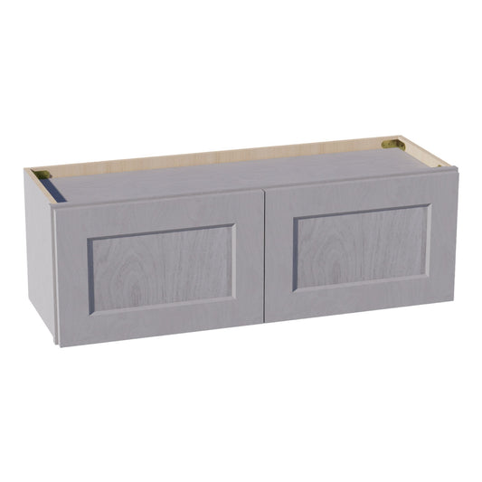 HLG-W3612: Light Gray Shaker 36"W x 12"H 2 Doors Standard Wall Bridge Cabinet