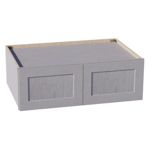 HLG-W361224: Light Gray Shaker 36"W x 12"H x 24"D 2 Doors Standard Bridge Wall Cabinet