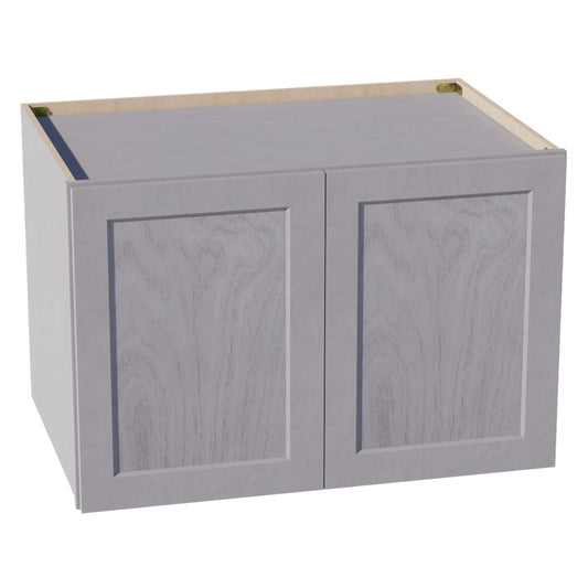 HLG-W362424: Light Gray Shaker 36"W x 24"H x 24"D 2 Doors & 1 Shelf Standard Bridge Wall Cabinet