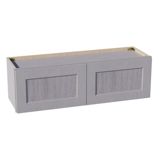 HLG-W3912: Light Gray Shaker 39"W x 12"H 2 Doors Standard Wall Bridge Cabinet