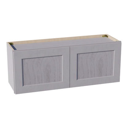 HLG-W3915: Light Gray Shaker 39"W x 15"H 2 Doors Standard Wall Bridge Cabinet