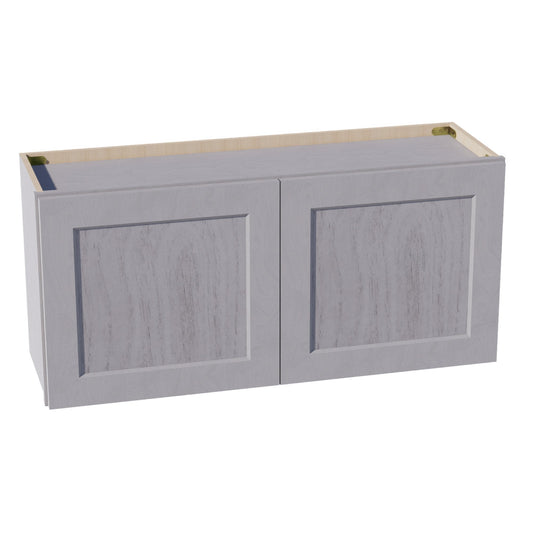 HLG-W3918: Light Gray Shaker 39"W x 18"H 2 Doors Standard Wall Bridge Cabinet