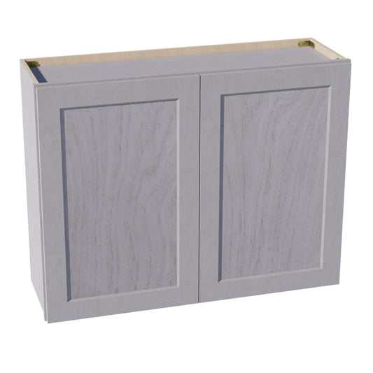 HLG-W3930: Light Gray Shaker 39"W x 30"H 2 Doors & 2 Shelves Standard Wall Cabinet