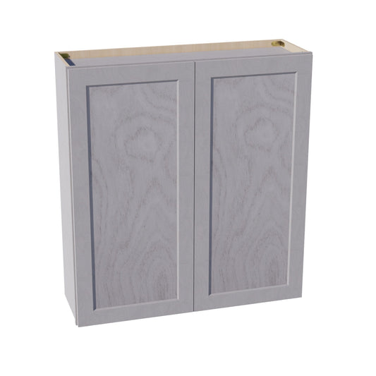 HLG-W3942: Light Gray Shaker 39"W x 42"H 2 Doors & 3 Shelves Standard Wall Cabinet