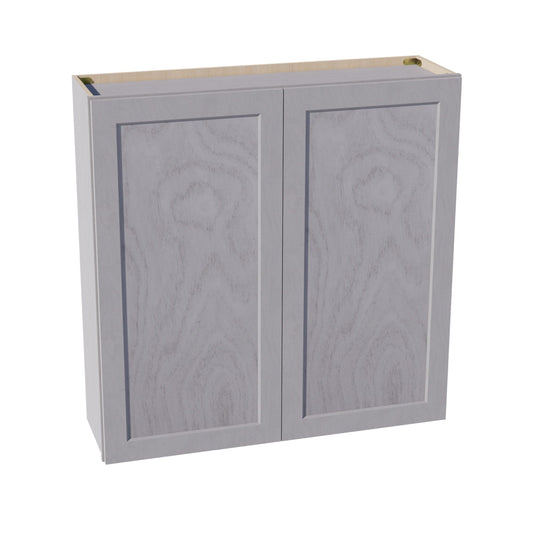 HLG-W4242: Light Gray Shaker 42"W x 42"H 2 Doors & 3 Shelves Standard Wall Cabinet