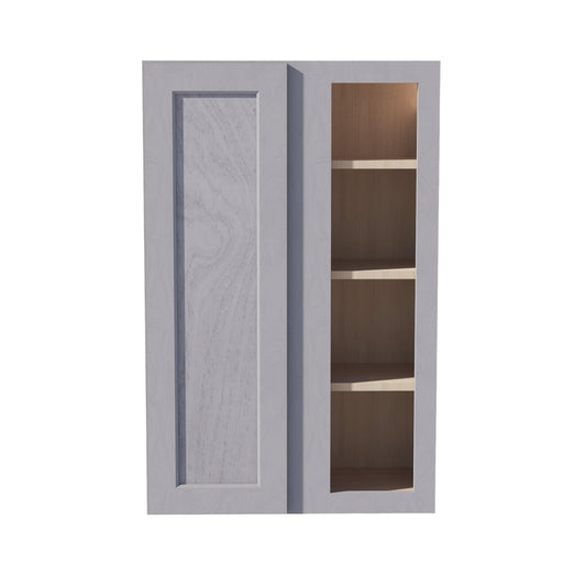 HLG-WBC2742: Light Gray Shaker 27"W x 42"H 1 Door & 2 Shelves Wall Blind Corner Cabinets