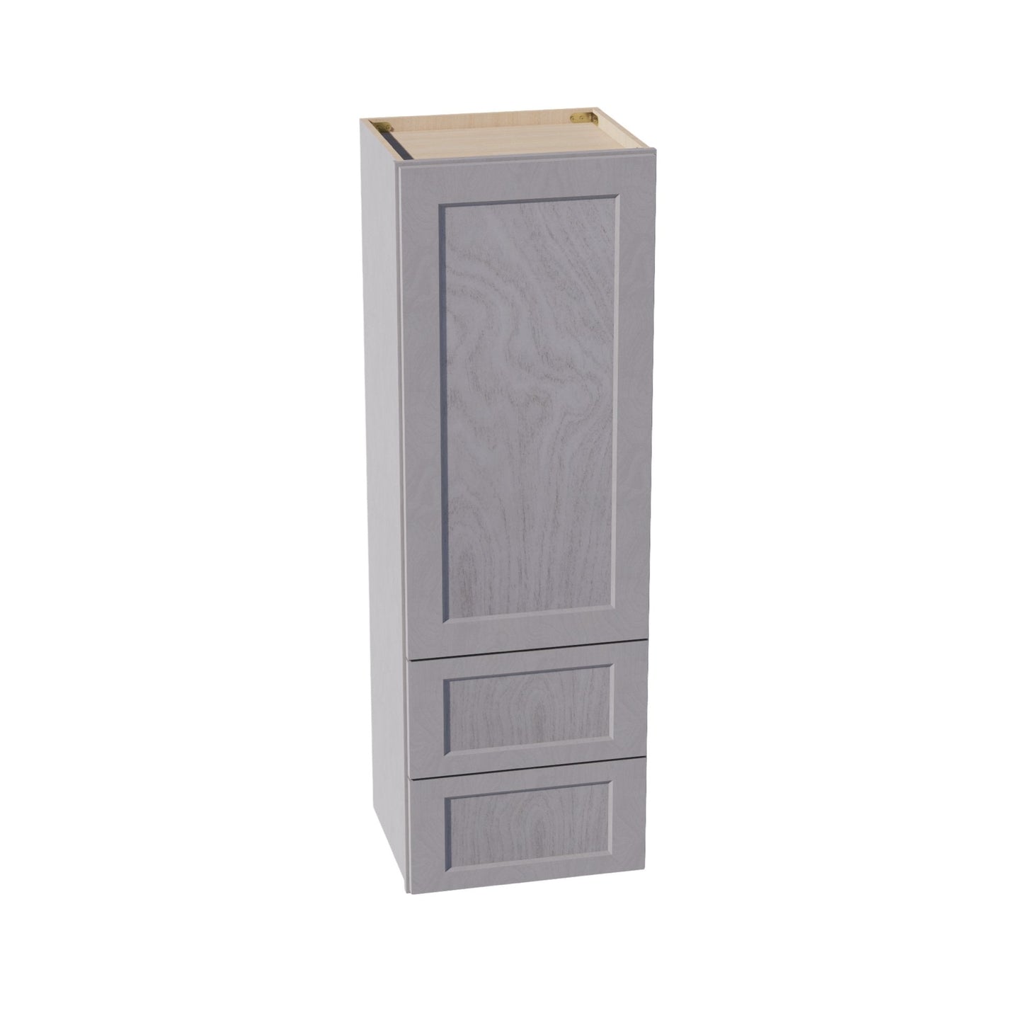 HLG-WD1854: Light Gray Shaker 18"W x 54"H 1 Door & 2 Drawers Special Wall Cabinet