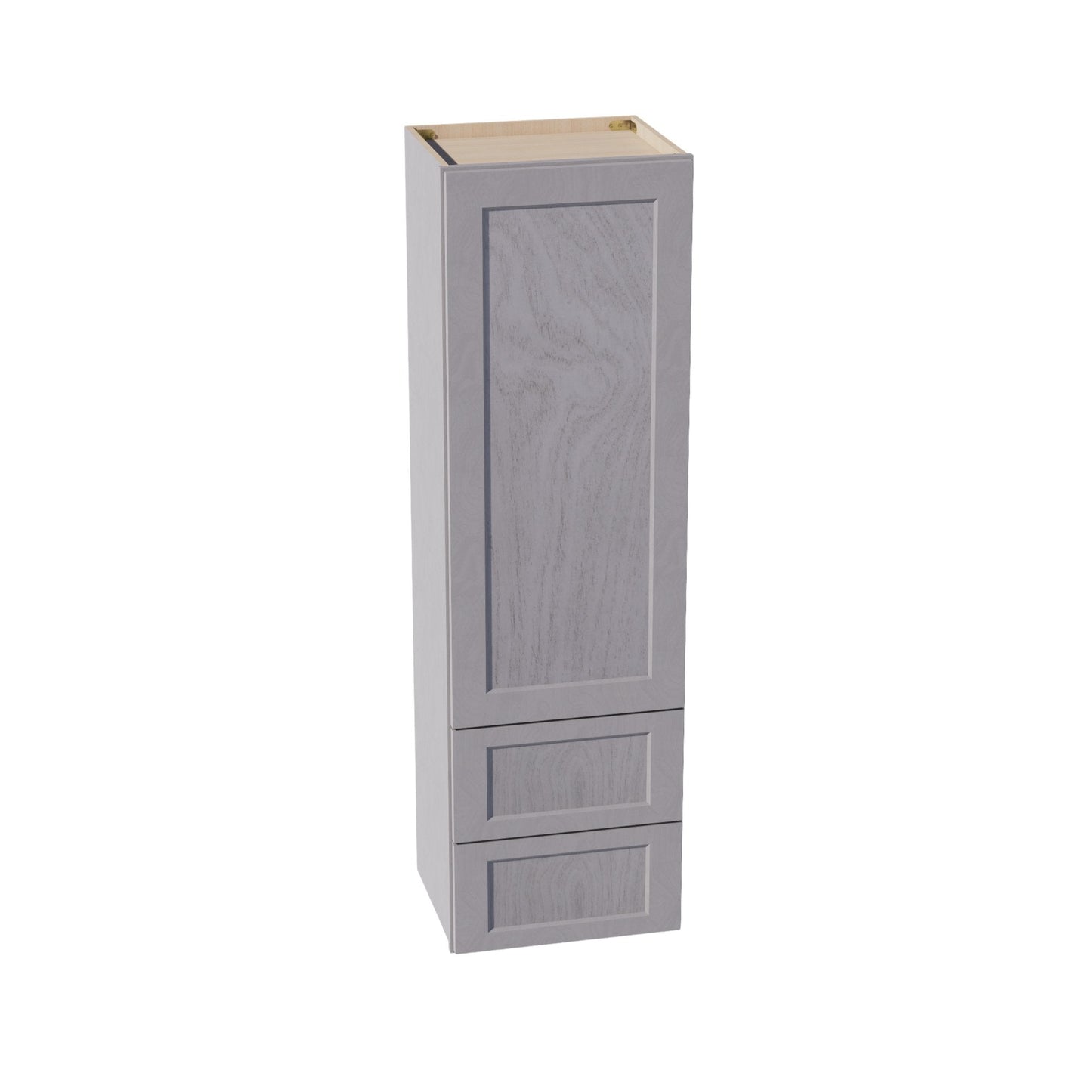 HLG-WD1860: Light Gray Shaker 18"W x 60"H 1 Door & 2 Drawers Special Wall Cabinet