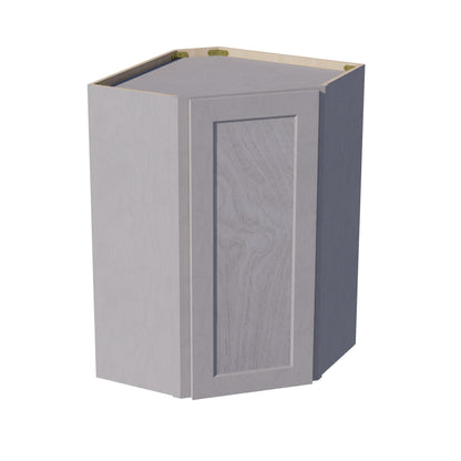 HLG-WDC2436: Light Gray Shaker 24"W x 36"H 1 Door & 2 Shelves Diagonal Wall Corner Cabinet