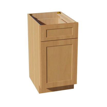 HT-B18TR: Timber Wood Shaker 18" 1 Drawer Trash Pull Out Base Cabinet