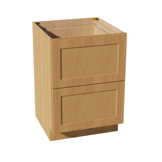 HT-DB24-2: Timber Wood Shaker 24" 2 Drawers Base Cabinet