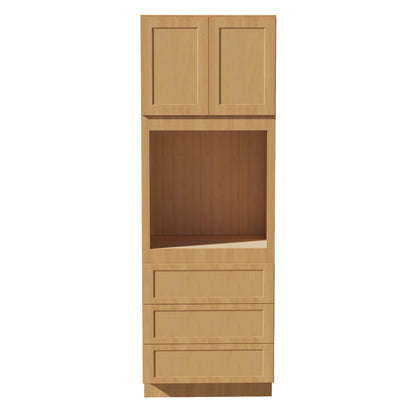 HT-OC3396: Timber Wood Shaker 33"W x 96"H x 24"D 2 Doors & 3 Drawers Tall Oven Shelf Cabinets