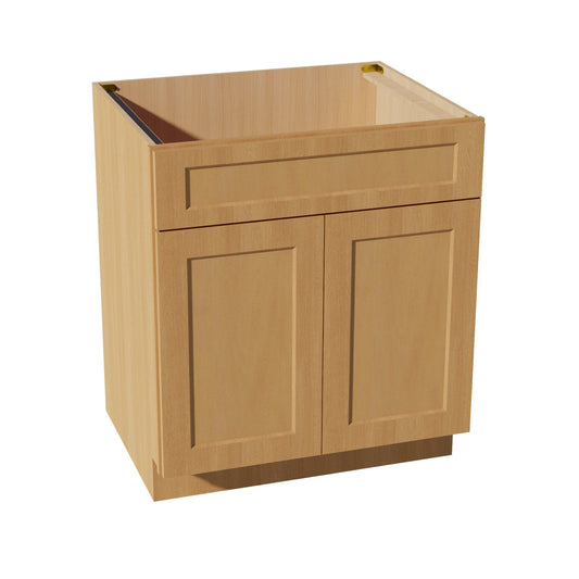 HT-SB30: Timber Wood Shaker 30" 2 Doors 1 False Drawer Sink Base Cabinet