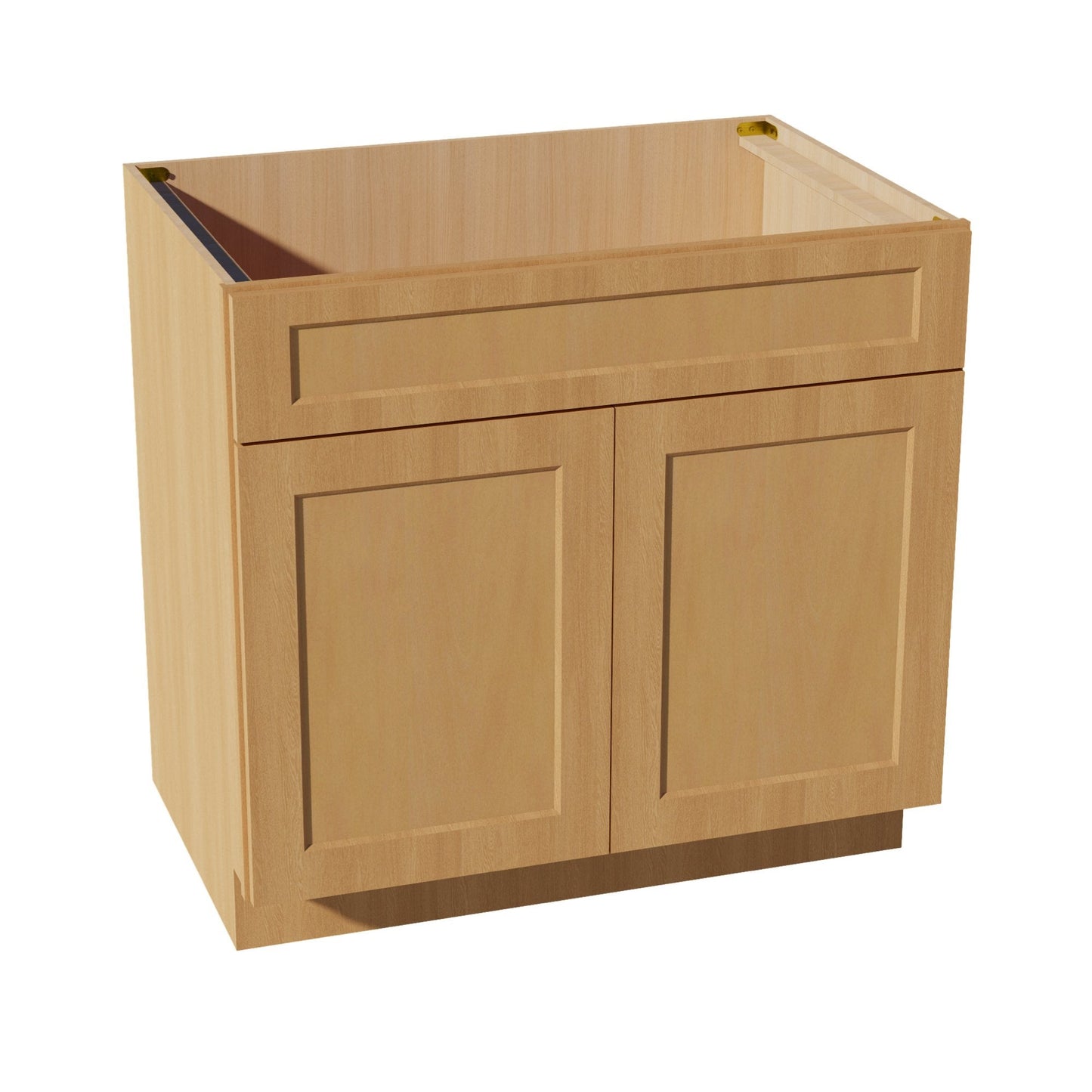 HT-SB36: Timber Wood Shaker 36" 2 Doors 1 False Drawer Sink Base Cabinet