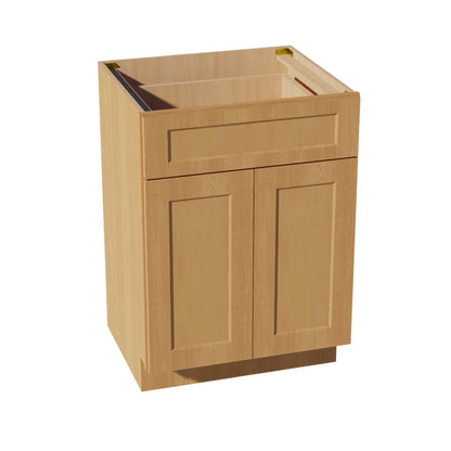 HT-VB2421: Timber Wood Shaker 24"W x 34-1/2"H x 21"D 2 Doors & 1 Drawer Double Door Vanity Base Cabinets