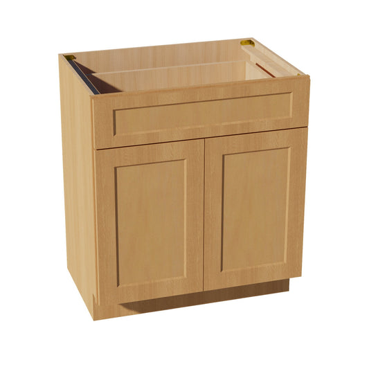 HT-VB3021: Timber Wood Shaker 30"W x 34-1/2"H x 21"D 2 Doors & 1 Drawer Double Door Vanity Base Cabinets