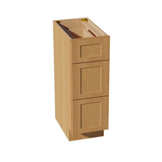 HT-VDB1221: Timber Wood Shaker 12"W x 34-1/2"H x 21"D  3 Drawers Vanity Base Cabinets