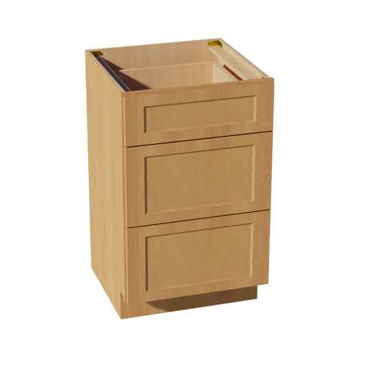 HT-VDB2121: Timber Wood Shaker 21"W x 34-1/2"H x 21"D  3 Drawers Vanity Base Cabinets