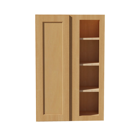 HT-WBC2742: Timber Wood Shaker 27"W x 42"H 1 Door & 2 Shelves Wall Blind Corner Cabinets