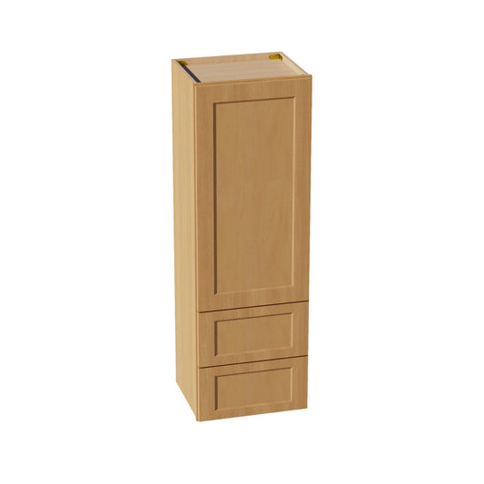 HT-WD1854: Timber Wood Shaker 18"W x 54"H 1 Door & 2 Drawers Special Wall Cabinet