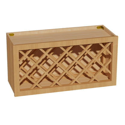 HT-WR3015: Timber Wood Shaker 30"W x 15"H x 12"D Wall Wine Rack Incl. Shelf