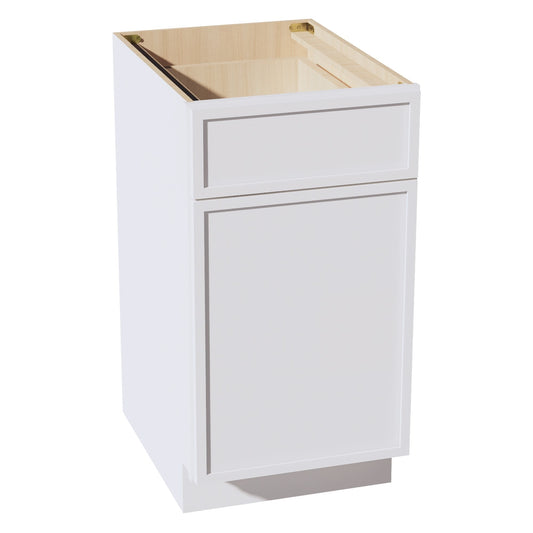 SF-B18: Frost White Slim Shaker 18" 1 Drawer 1 Door Standard Base Cabinet