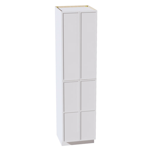 SF-TP2496: Frost White Slim Shaker 24"W x 96"H x 24"D 4 Door & 6 Shelves Tall Shelf Pantry Cabinets